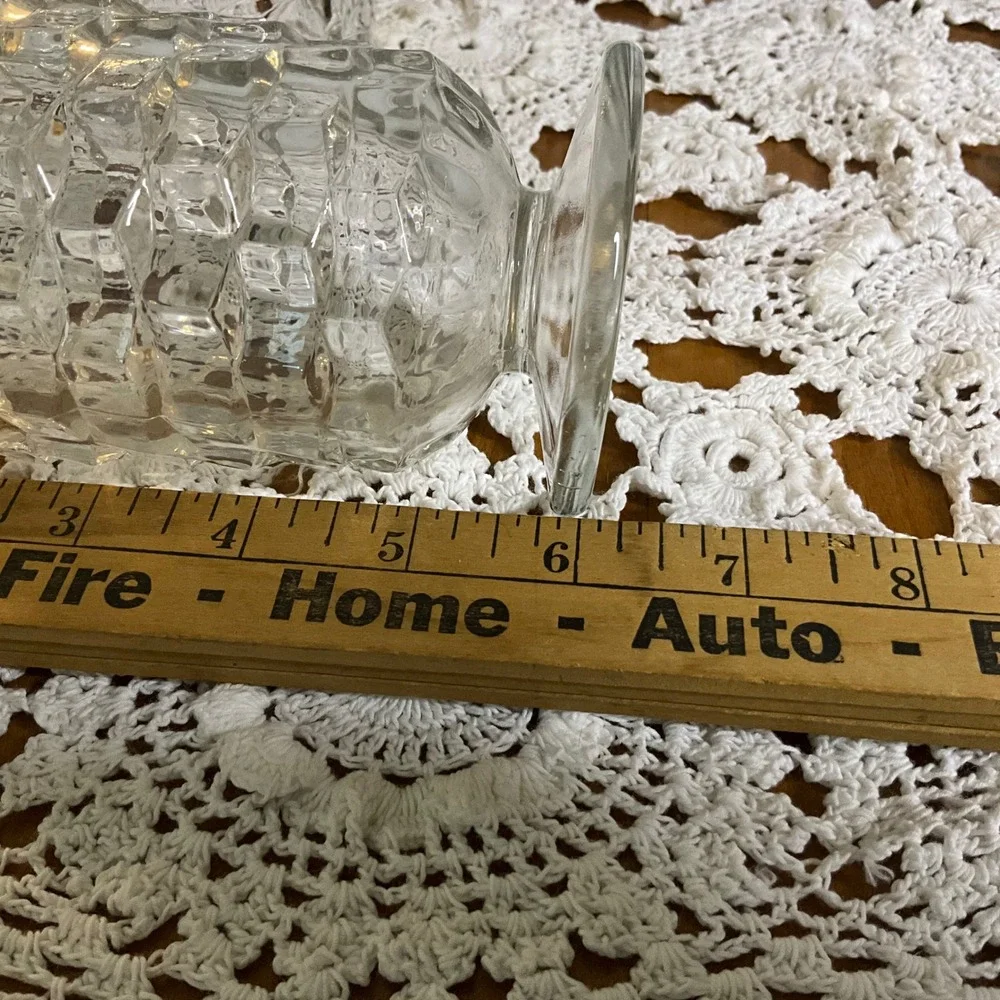 2 Vintage Clear Glass Whitehall Indiana Cubist Ice Tea Tumblers Glasses - Picture 4 of 5